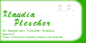 klaudia plescher business card